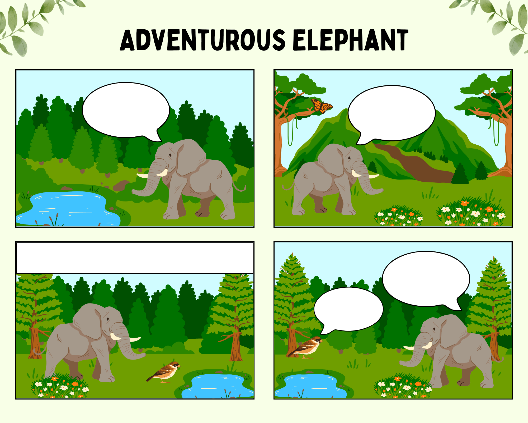 Comic Strip 2: Adventurous Elephant
